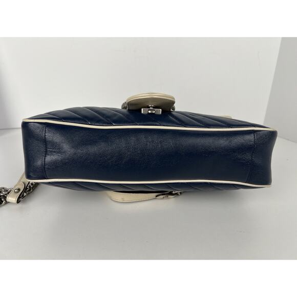 GUCCI Vintage Effect Calfskin Matelasse Medium Torchon Marmont Shoulder Bag - Picture 7 of 16